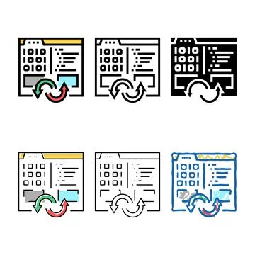 Program code converter concepts color icon vector Illustration