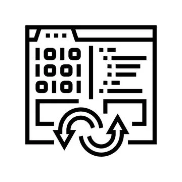 Program code converter line icon vector illustration Stock Illustration
