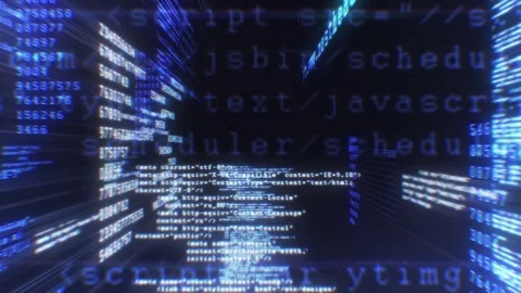Program Code in Cyberspace Moving Through. 動画素材 73450325