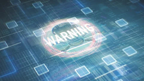 Program code failure characterized by skull virus symbol in the middle of binary Stock Footage 282429765