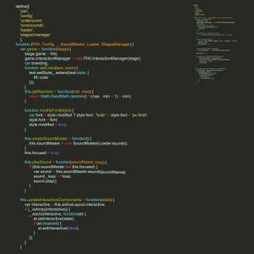 Program Code Listing, Abstract Programming Background. Vector Stock Illustration