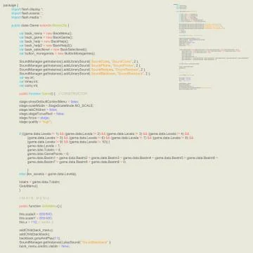 Program Code Listing, Abstract Programming Background. Vector イラスト素材