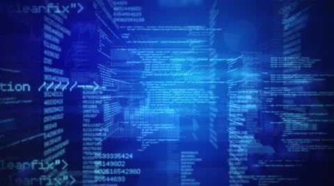 Program Code. Loopable. Blue. Dolly in. Stock Footage 45204403