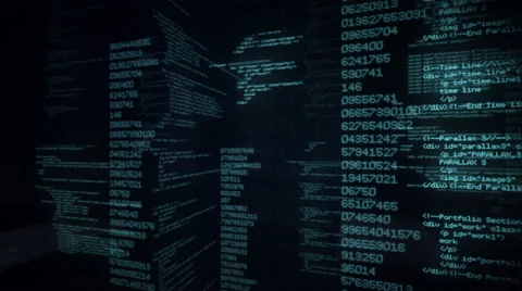 Program Code. Loopable. Blue/black. 360. 스톡 동영상 46720758