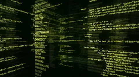 Program Code. Loopable. Green/black. 360. 스톡 동영상 46725837