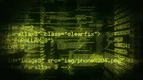 Program Code. Loopable. Green/Black. Dolly in. Stock Footage 45203109