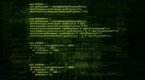 Program Code. Loopable. Green/black. Locked. Video stock 46727199