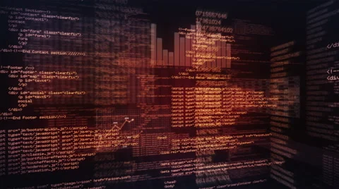 Program Code. Loopable. Red/black.  360. 스톡 동영상 46717943