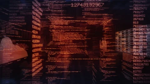 Program Code. Loopable. Red/black. Dolly in. 스톡 동영상 45200498