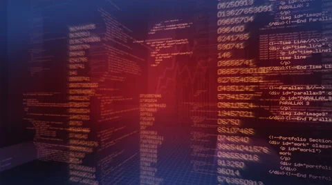 Program Code. Loopable. Red/blue. 360. Stock Footage 45200889