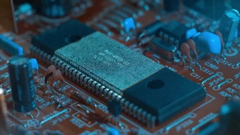 Program code on a microchip, symbolizing the operation of an electronic device Stock Footage 313150488