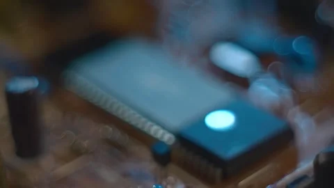 Program code on a microchip, symbolizing the operation of an electronic device Stock Footage 313156632