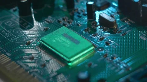 Program code on a microchip, symbolizing the operation of an electronic device Stock Footage 313178254