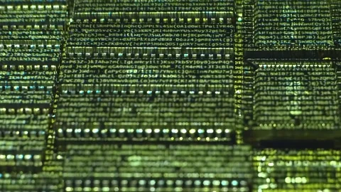 Program code on a microchips, symbolizing the operation of an electronic device Stock Footage 313231652