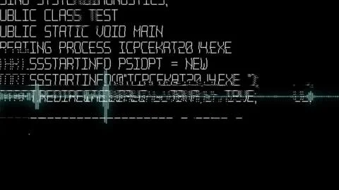 Program code on a monitor. Computer code, hacker. Software developer programming Foto stock