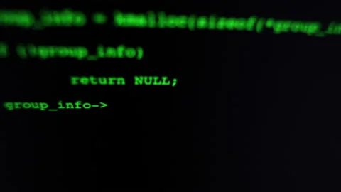 Program code on the monitor, development app, writing code, hacking, security Stock Footage 239276252
