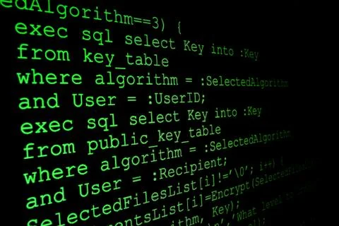 Program code on a monitor Stock Illustration