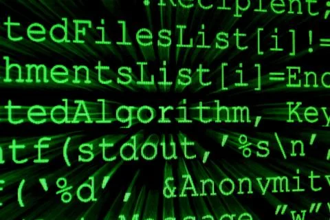 Program code on a monitor Stock Photos