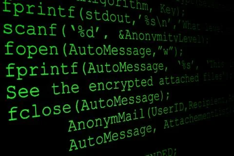 Program code on a monitor Stock Photos