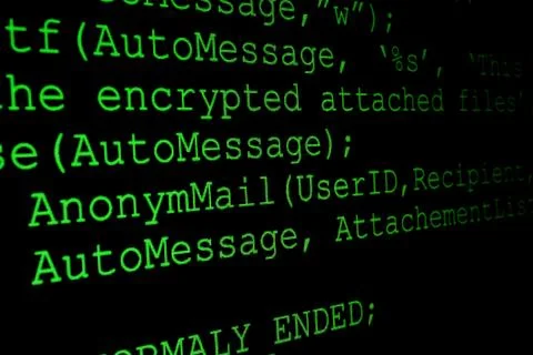 Program code on a monitor Stock Photos