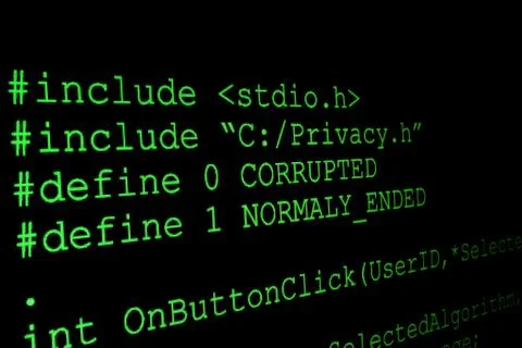 Program code on a monitor Stock Photos