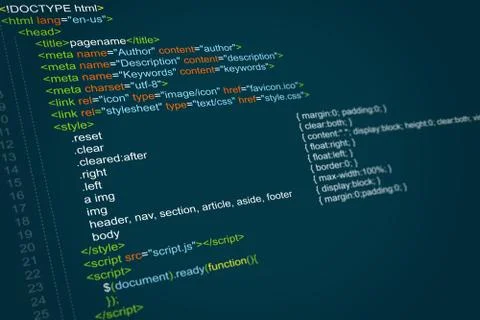 Program code on a monitor Foto stock