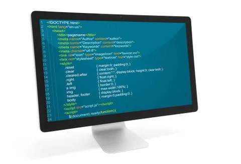 Program code on a monitor Foto stock
