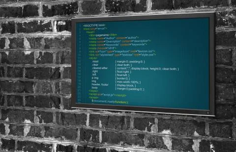 Program code on a monitor Foto stock