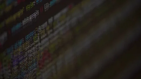 Program code moving on a computer screen Stock Footage 74435647