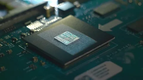 Program code on a processor, symbolizing the operation of an electronic device Stock Footage 313149731