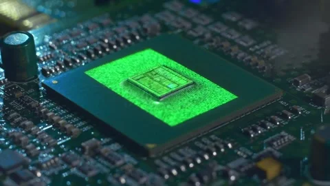 Program code on a processor, symbolizing the operation of an electronic device Stock Footage 313149915