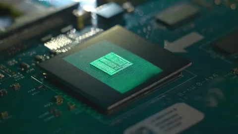 Program code on a processor, symbolizing the operation of an electronic device Stock Footage 313150222