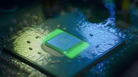 Program code on a processor, symbolizing the operation of an electronic device Stock Footage 313156504