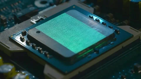 Program code on a processor, symbolizing the operation of an electronic device Stock Footage 313178431