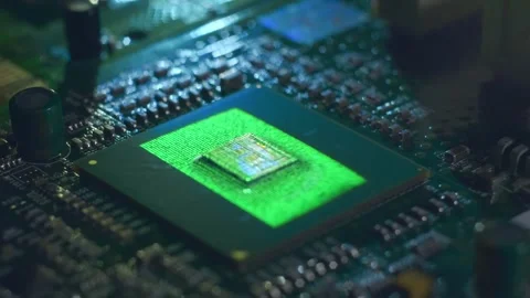 Program code on a processor, symbolizing the operation of an electronic device Stock Footage 313230354