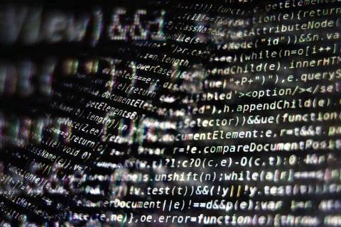 Program Code on Screen Stock Photos