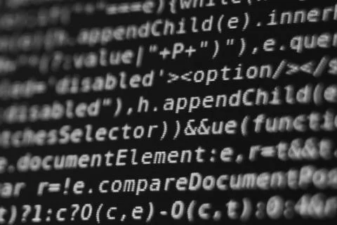 Program Code on Screen Stock Photos