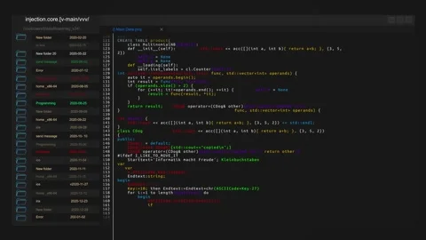 Program code scrolling Code hacker animation, programming typing text for Stock Footage 295445791
