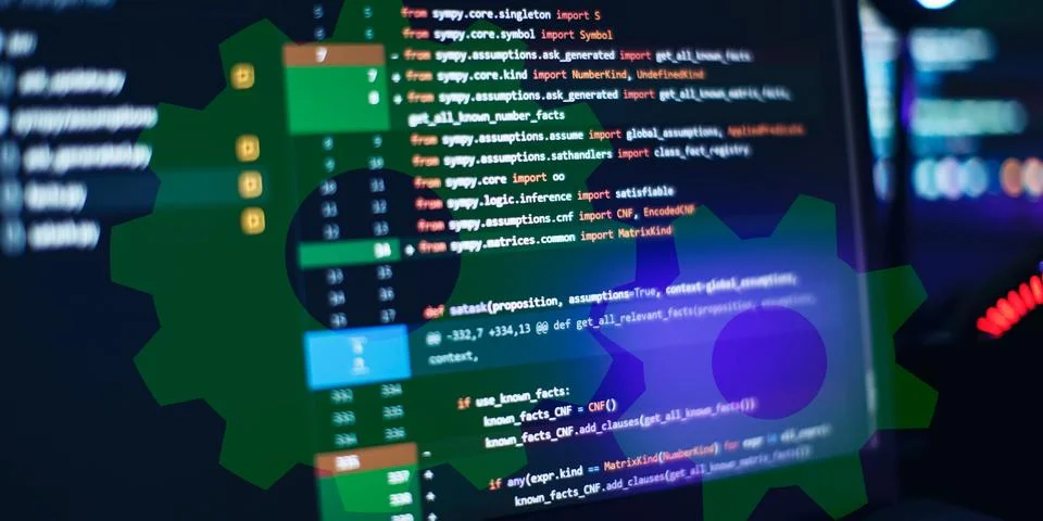 Program code written listing . Abstract background and coding technology ba.. Stock Photos