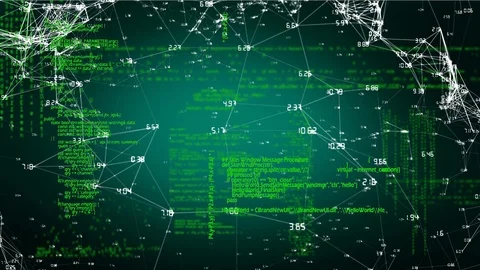 Program codes and asymmetrical lines Stock Footage 107685213