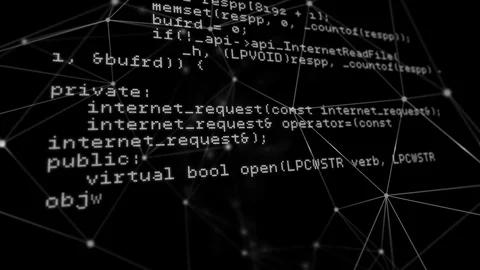 Program codes and asymmetrical lines Stock Footage 107704489