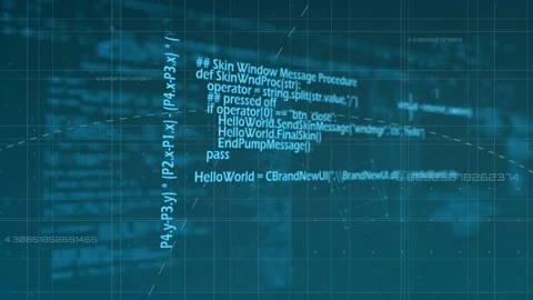 Program codes and broken lines with square patters Stock Footage 107703114