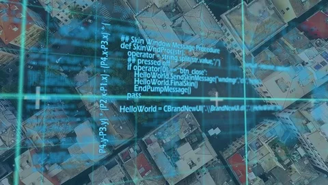 Program codes and buildings Stock Footage 107709766