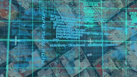 Program codes and buildings Stock Footage 107774263