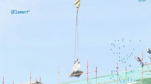 Program codes and construction lifting machine Stock Footage 107701512