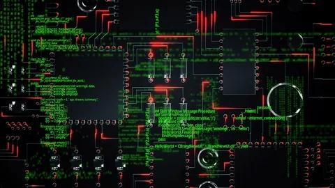 Program codes and digital circuit in a vault Stock Footage 107685529