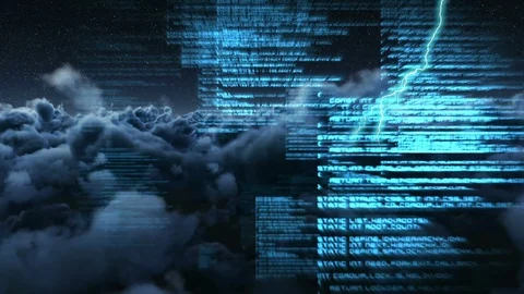 Program codes and lightning Stock Footage 108872668