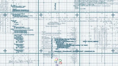 Program codes and social media icons Stock Footage 107682018