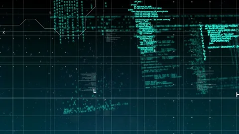 Program codes and square patterns Stock Footage 107722234