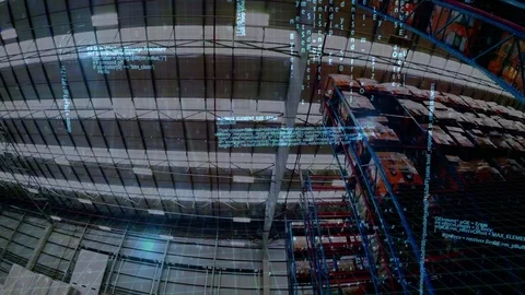 Program codes and a warehouse Stock Footage 107701962